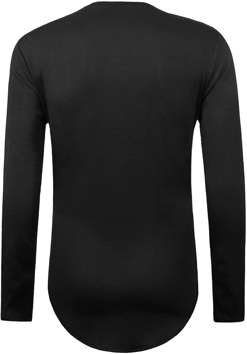 LIWEIKE Mens Hipster Hip Hop Longline Crewneck T-Shirt - Image 4